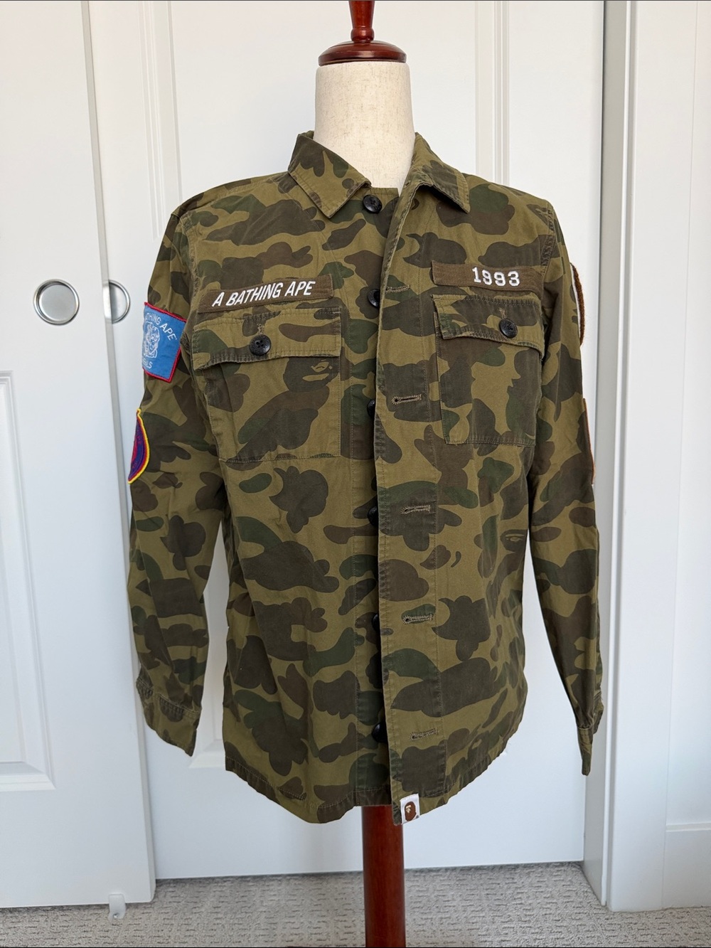 A Bathing Ape Women's Camo Utility Jacket - Olive Green